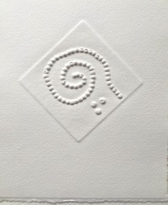 New white works unique embossing on cotton paper