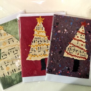 Hand-made Christmas cards made with love by Brockley artist Gill Hickman